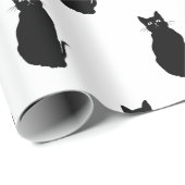 Eenvoudige klassieke zwarte kat cadeaupapier (Rol Hoek)