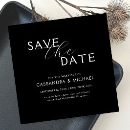 Eenvoudige klassieke zwarte witte typografie bruil save the date