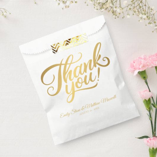 Eenvoudige klassieker ''DANK U'' Wedding White Bedankzakje (Gezegeld)