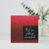 Eenvoudige klassy Modern Glitter Wedding Elegant B Kaart (Staand voorkant)