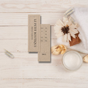 Eenvoudige Kleding Maat Grafiek Kraft Swing Prijs  Mini Visitekaartjes