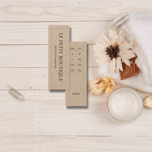 Eenvoudige Kleding Maat Grafiek Kraft Swing Prijs Mini Visitekaartjes