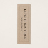 Eenvoudige Kleding Maat Grafiek Kraft Swing Prijs Mini Visitekaartjes (Voorkant)