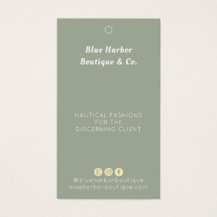 Eenvoudige kledingwinkel Sage Green Retail Prijs l Visitekaartje