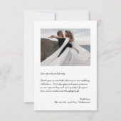 Eenvoudige kleine foto bruiloft bedankkaart (Achterkant)