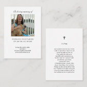 Eenvoudige kleine fotogedenkplaat visitekaartje (Voorkant / Achterkant)