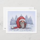 Eenvoudige kleine kerstman briefkaart (Voorkant / Achterkant)