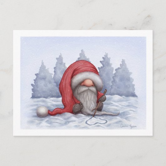 Eenvoudige kleine kerstman briefkaart (Voorkant)