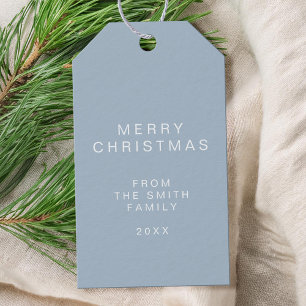 Eenvoudige kleine, minimale kerstcadeautassen cadeaulabel