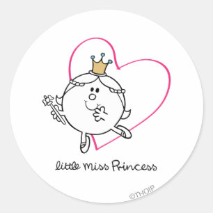 Eenvoudige kleine Miss Princess   Roze Hart Ronde Sticker