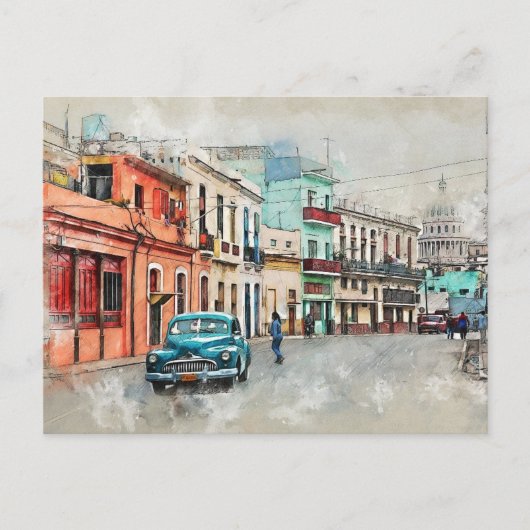 Eenvoudige kleine stad briefkaart (Voorkant)