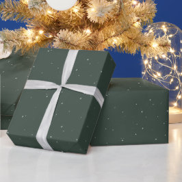 Eenvoudige kleine sterren groen wit kerstvakantie cadeaupapier