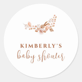 Eenvoudige kleine Wildflower Boho Baby shower Ronde Sticker