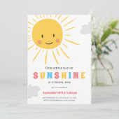 Eenvoudige kleine zonneschijnse Kind eerste verjaa Kaart (Staand voorkant)