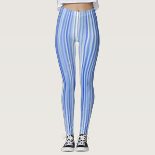 Eenvoudige kleur blauw en wit leggings