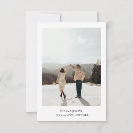 Eenvoudige Kleur Eenvoudige Tekst en Foto / Huweli Save The Date
