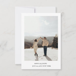 Eenvoudige Kleur Eenvoudige Tekst en Foto / Huweli Save The Date