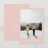 Eenvoudige Kleur Eenvoudige Tekst en Foto / Huweli Save The Date (Voorkant / Achterkant)