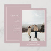 Eenvoudige Kleur Eenvoudige Tekst en Foto Save The Date (Voorkant / Achterkant)