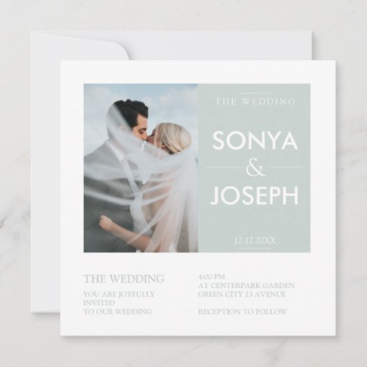 Eenvoudige Kleur Eenvoudige Tekst en Foto Save The Kaart (Voorkant)