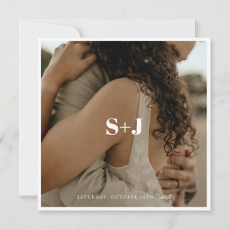 Eenvoudige Kleur Eenvoudige Tekst en Foto Save The Kaart