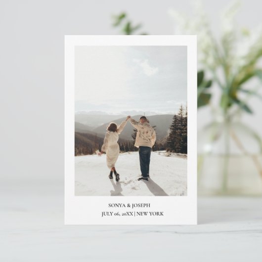 Eenvoudige Kleur Eenvoudige Tekst en Foto / Trouw- Save The Date (Staand voorkant)