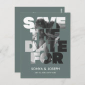 Eenvoudige kleur Elegante tekst en foto Opslaan De Briefkaart (Voorkant / Achterkant)