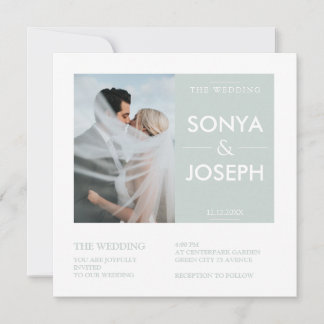 Eenvoudige kleur Elegante tekst en foto Opslaan De Kaart