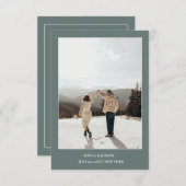 Eenvoudige kleur Elegante tekst en foto Opslaan De Save The Date (Voorkant / Achterkant)