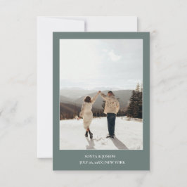 Eenvoudige kleur Elegante tekst en foto Opslaan De Save The Date