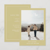 Eenvoudige kleur Elegante tekst en foto Opslaan De Save The Date (Voorkant / Achterkant)