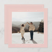 Eenvoudige kleur Elegante tekst en foto Opslaan De Save The Date (Voorkant / Achterkant)