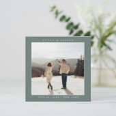 Eenvoudige kleur Elegante tekst en foto Opslaan De Save The Date (Staand voorkant)