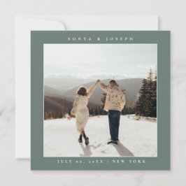 Eenvoudige kleur Elegante tekst en foto Opslaan De Save The Date