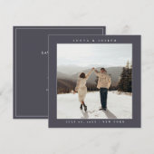 Eenvoudige kleur Elegante tekst en foto Opslaan De Save The Date (Voorkant / Achterkant)