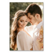 Eenvoudige Kleur Foto Rustieke Bruiloft Tafel Kaar Kaart (Achterkant)