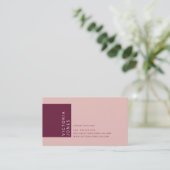 EENVOUDIGE KLEUR moderne minimale koraal roze prui Visitekaartje (Staand voorkant)