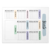 Eenvoudige Kleur Veranderlijke Brushstroke Wekelij Notitieblok (Voorkant)