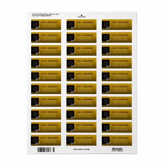 Eenvoudige kleur Vierkant Minimalistisch Afstudere Etiket (Full Sheet)