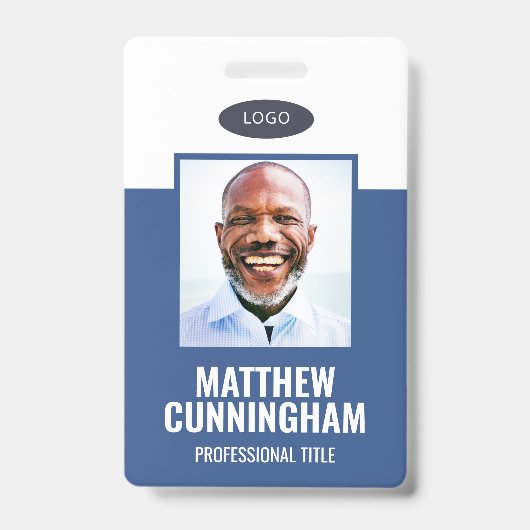 Eenvoudige kleuren Aangepaste Logo Naam Werknemer Badge (Voorkant)