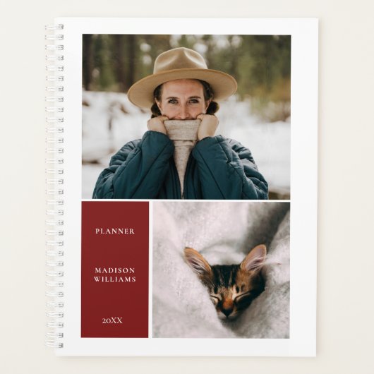 Eenvoudige kleuren Falu rood lijst foto Planner (Voorkant)