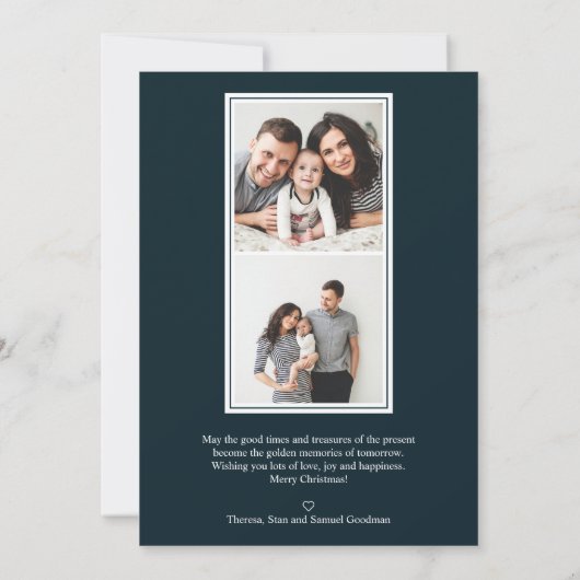 Eenvoudige kleuren | Merlot Vertical Multi Photo Kaart (Achterkant)