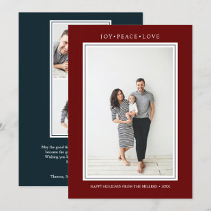 Eenvoudige kleuren Verticale multifoto Merlot Kaart