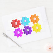  eenvoudige kleuren witte bloemen grafische kunst rechthoekige sticker (Envelop)