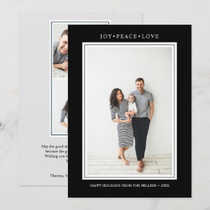 Eenvoudige kleuren   Zwarte verticale multi-foto Kaart