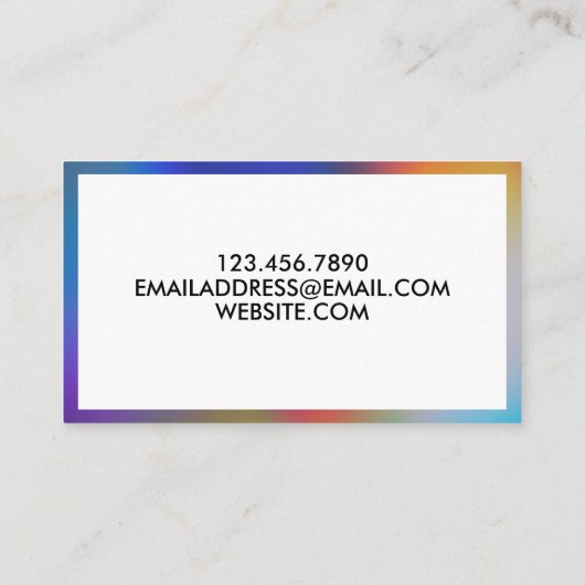 Eenvoudige kleurenverloop visitekaartje (Achterkant)