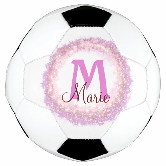 Eenvoudige kleurige glitter sparter voeg monogram voetbal (Voorkant)