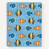 Eenvoudige kleurige tropische vissoorten in de oce notitieboek (Voorkant)