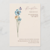 Eenvoudige kleurige Wildbloemen Weddenschappen Informatiekaartje (Voorkant)