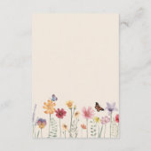 Eenvoudige kleurige wilde bloemen bruiloft details informatiekaartje (Achterkant)